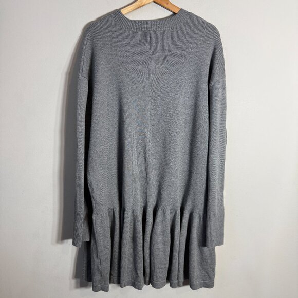Free People Time On My Side Sweater Mini Dress Women XL Gray Knit Drop Waist NWT - Picture 12 of 16